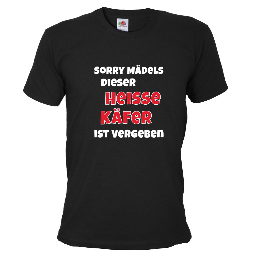 Schwarzes Herren T-Shirt mit Heisser Käfer-Motiv
