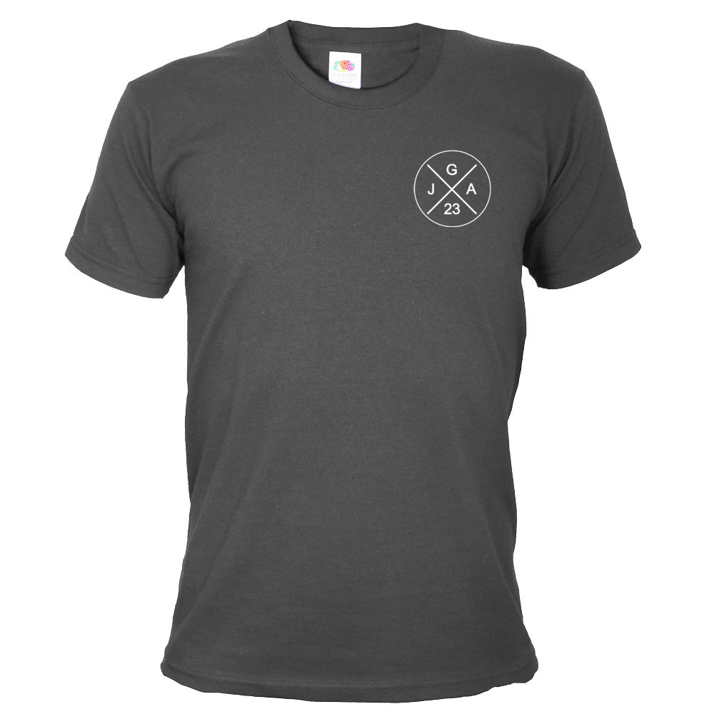 Dezentes Herren-JGA-Shirt mit Brustlogo - Jahreszahl 2023 - Grau