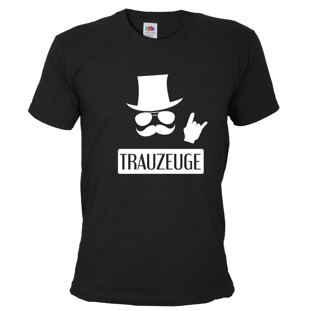 Schwarzes Herren-Shirt mit Trauzeuge-Motiv