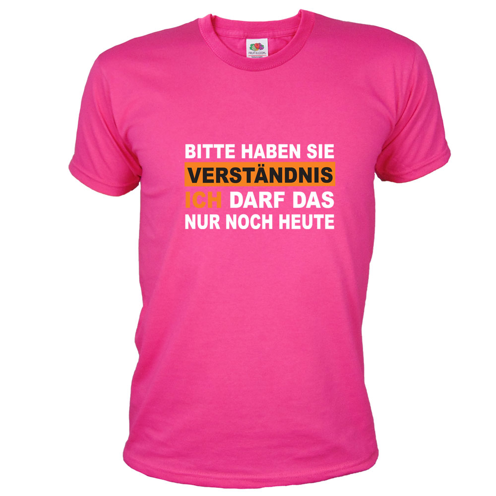 JGA-Shirt Bitte haben Sie Verständnis - Bräutigam in Pink