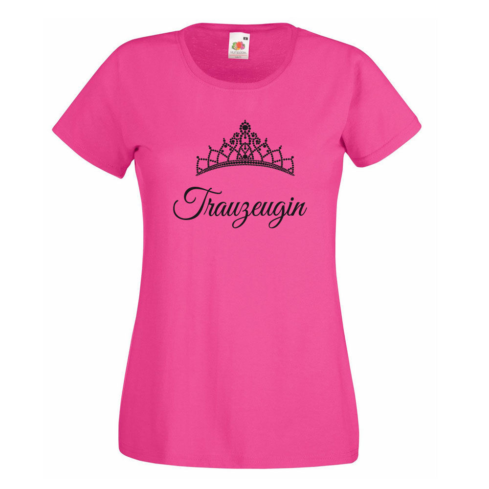 Pinkfarbenes JGA T-Shirt mit Trauzeugin-Motiv