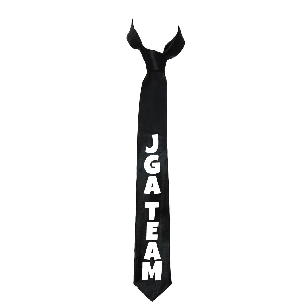 Schwarze Fun-Krawatte mit JGA Team-Motiv