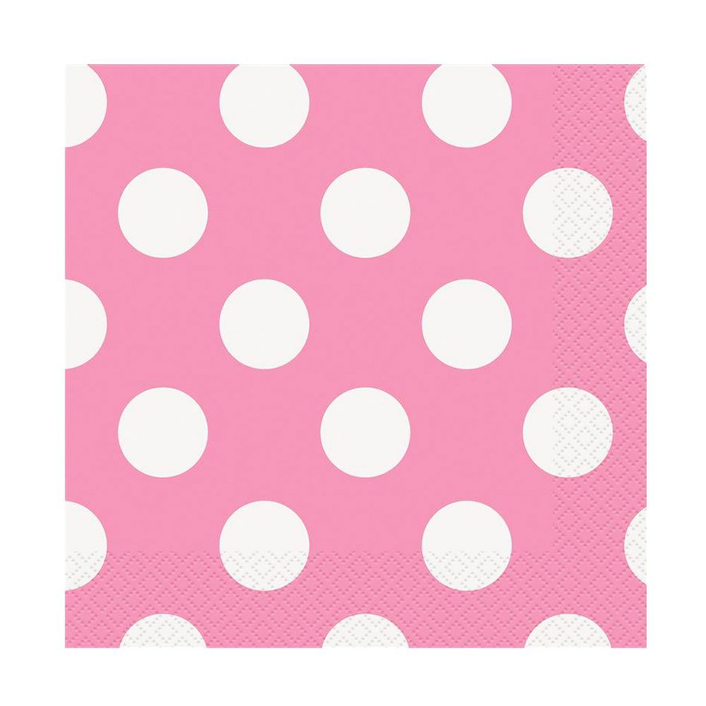Rosafarbene Papier-Servietten mit weißen Punkten