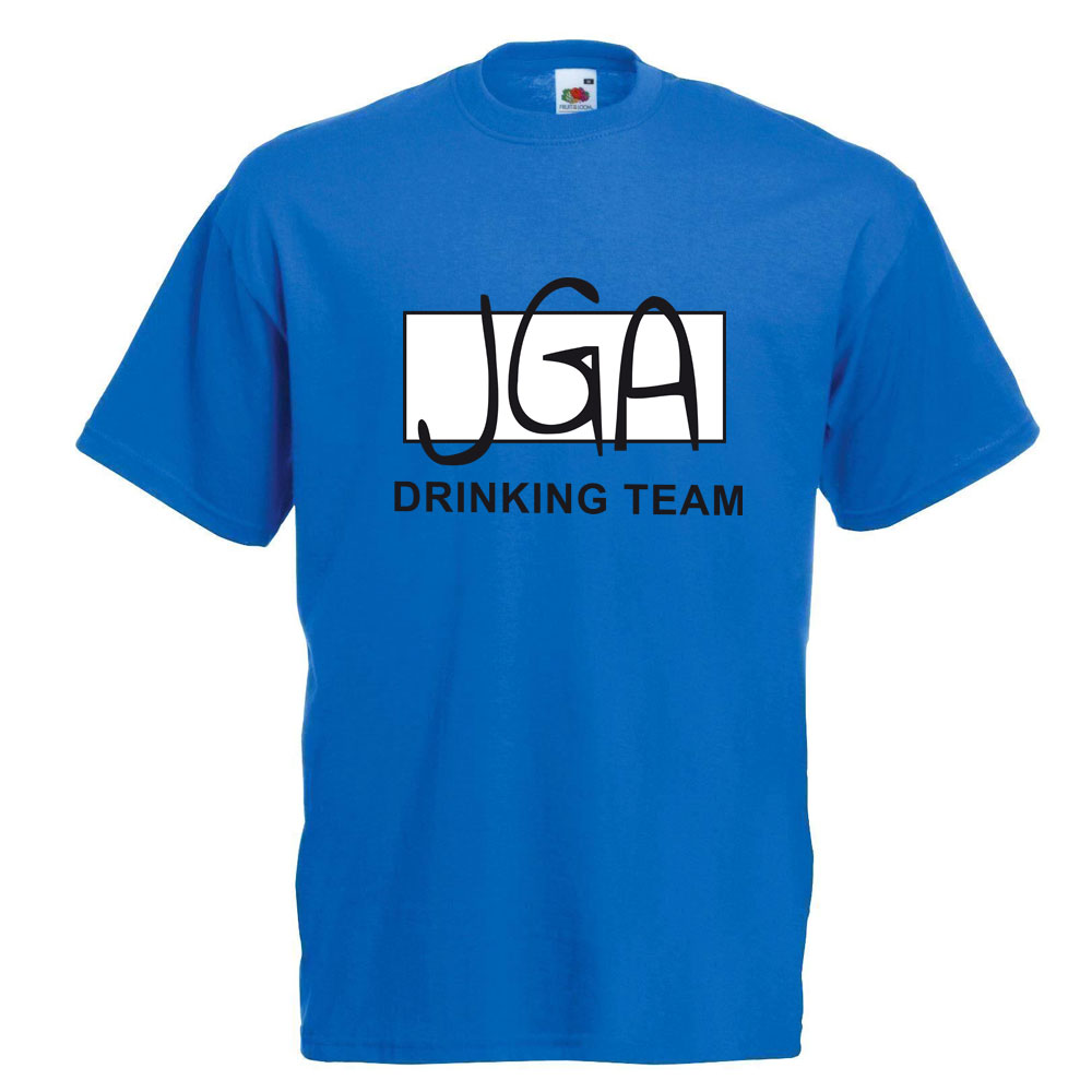 Blaues Männer T-Shirt mit JGA Drinking Team Motiv