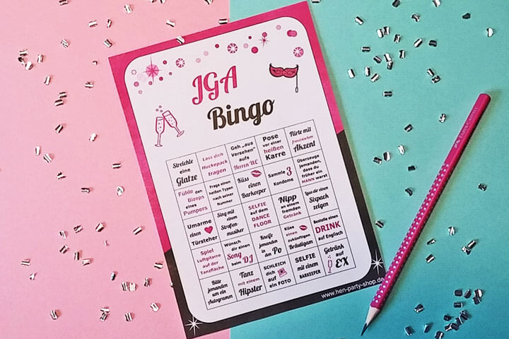 Junggesellinnenabschied Bingo Spiel für die Gruppe